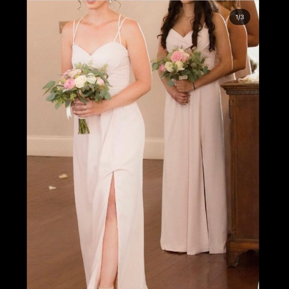 Bill Levkoff Blush Pink Bridesmaids Dress